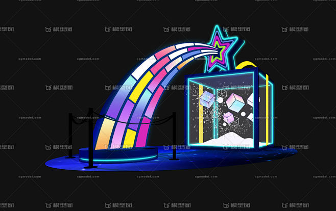 圣诞节霓虹灯潮流美陈DP点
