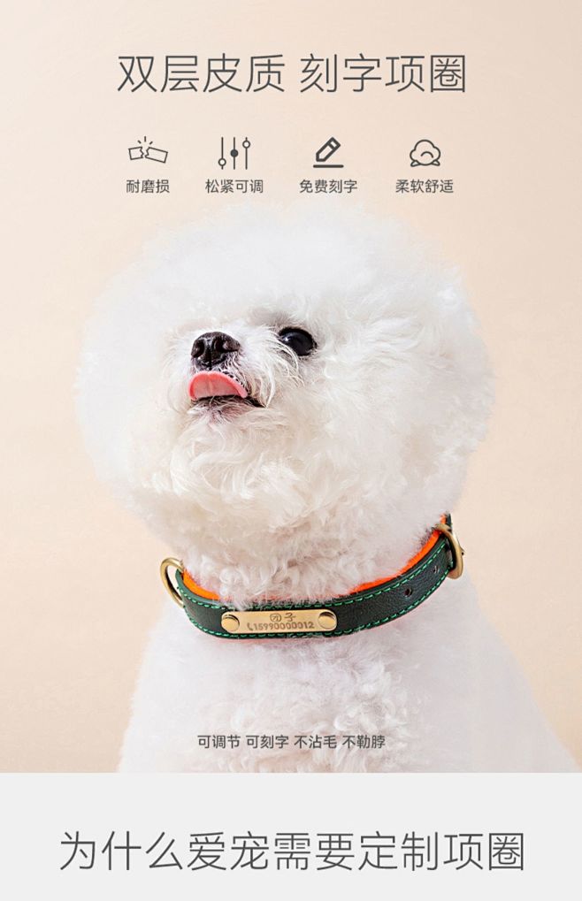 狗狗项圈刻字宠物脖圈防丢失小型中型犬铃铛...
