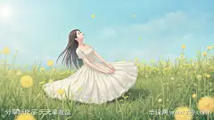 少女花丛插画_AI图片下载_euler采样_1536X864像素-清新,手绘,插画-作品编号:2025051817146345-志·设˘网