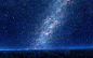星星,蓝色天空,夜晚,树木,梦幻星空壁纸