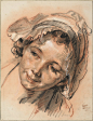 让-巴蒂斯·热鲁兹（Jean-Baptiste Greuze）的素描
