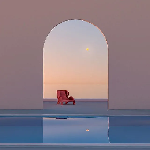 Somewhere in the World, 2020 _ . . . #pool #digitalart #pink #cgi # ...