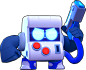 8-BIT : 8-BIT lumbers along like an arcade cabinet on legs. He shoots Blaster Beams and his Super boosts friendlies' damage! 8-BIT is a Common Brawler who is unlocked as a Trophy Road reward upon reaching 6000 Trophies. He has high health and a high damag