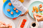 Home Sweet Sushi Kids : Home Sweet Sushi have just released a new menu for Kids and our task was to create a brand new Packaging Design for it. Along with the menu there’s also a special gift box with a dinosaur.For this project we were inspired by how ki