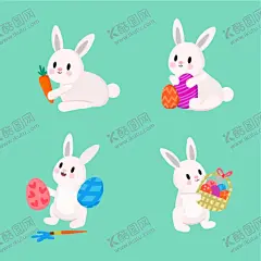 卡通可爱兔子 【酷图网】卡通可爱兔子,可爱兔子,小兔子,卡通,手绘,矢量图