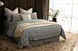 美式现代简约风蓝色全棉4件套家用样板房床上用品米白色舒适推荐-淘宝网