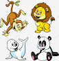 狮子海豚猴子熊猫 野兽 元素 免抠png 设计图片 免费下载 页面网页 平面电商 创意素材