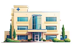 城市医院插画手绘