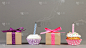 蜡烛,纸杯蛋糕,水平画幅,烘焙糕点,小吃,甜点心,甜食,礼物,节日,2015年