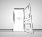 绘画插图,门,住宅房间,门口,水平画幅,形状,墙,无人,计算机制图,计算机图形学
