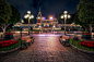 美国迪斯尼乐园美丽城市夜景图片