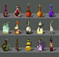 #道具# #欧美# #魔幻# 各种药剂瓶Collection of potions, Yana Pronskaya : Collection of potions by Yana Pronskaya on ArtStation.