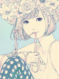 越前 菜都子(Natsuko Echizen) 清新可爱的女孩子 萌 漫画 清新 水彩 手绘 少女漫画 夏天 人像插画 二次元 CG 