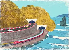 #求是爱插画#日本插画师Tatsuro Kiuchi的插画作品有点水粉感觉，又有点蜡笔的感觉,他用画笔在随性的节奏里讲述美好的故事。