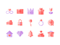 Love & Romance Icon Set (Flat Version) 