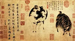中国画羊