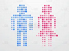 男人,女人,彩色图片,符号,点连成线,分离着色,人,粉色,家庭,爱