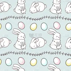 Seamless Easter pattern with floral motifs, easter