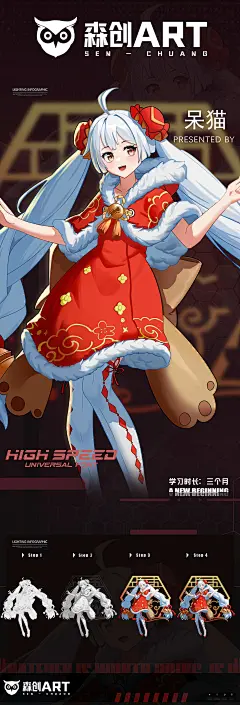 角色研修班学员（呆猫）同人出图 - 森创ART