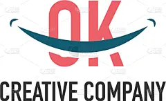 initial letter ok dental logo concept