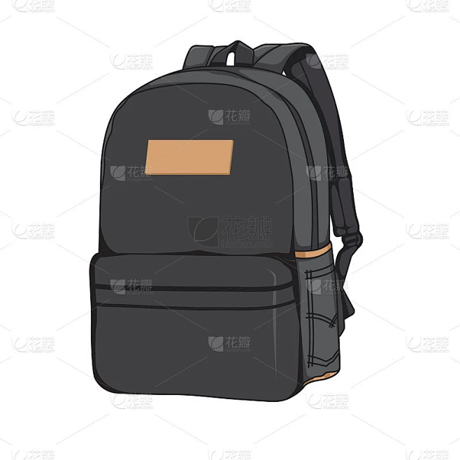 Black Backpack Vector素材-花瓣网