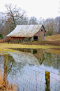 Barn reflection, Parke County on Tow Path Road south of Bowsher Ford Covered Bridge.
