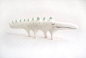 Little Ceramic Crocodile in White Clay and Decorated with Pigments in Green on Etsy, $17.86 AUD: 