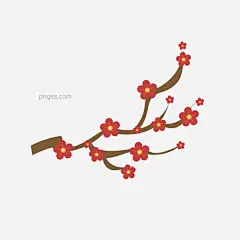 中国风新年装饰花枝素材图片大小1024x1024px 图片尺寸82.61 KB 来自PNG搜索网 pngss.com 免费免扣png素材下载！灯笼#国风#花枝#卡通手绘#免扣素材#盛开#水彩#透明素材#唯美#