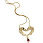 (2) Fancy - Gold Double Arabian Horse Necklace@北坤人素材