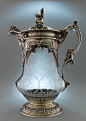 玻璃鑲銀葡萄酒壺，100多年前的工艺和技术。@北坤人素材