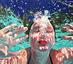 【Samantha French油画作品：水中畅游】