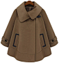 2012冬装新款羊绒大衣复古英伦风翻领加厚毛呢大衣斗篷外套女