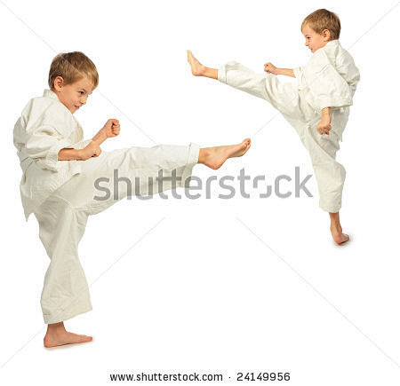 Karate boys kick by ...