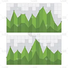 绿色业务图图表。向量