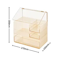 井井标记化妆品收纳盒防尘大容量桌面梳妆台护肤品透明抽屉收纳盒-tmall.com天猫