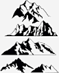 黑白高山山峰png免抠素材_新图网 https://ixintu.com 高山 山峰图形 自然风景