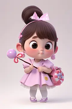 AI数字艺术六一儿童节人物模型