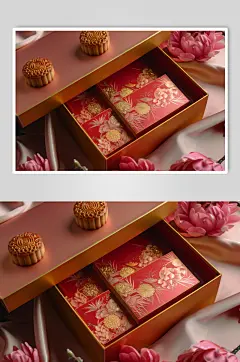 AI数字艺术中秋节送礼月饼礼盒图片