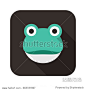 frog smiling face flat icon design, vector illustration