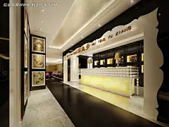 火锅店前台3ds模型3ds模型|3d模型下载|3D素材|饭店|工装设计|黑白色调|火锅店|简约风格|前台|室内设计