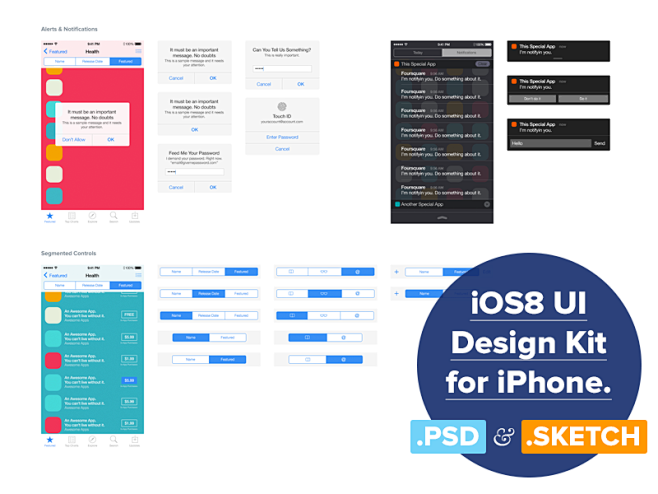 iOS 8 UI Design Kit ...