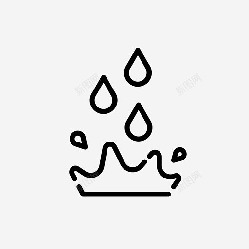 飞溅雨水水图标 页面网页 平面电商 创意...