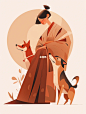 扁平插画风格。【附咒语】