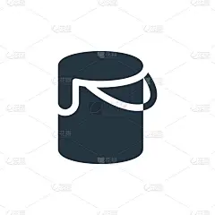 油漆桶图标。字形油漆桶图标用于网站设计和移动，应用程序开发，打印。油漆桶图标从填充图形设计集合孤立的