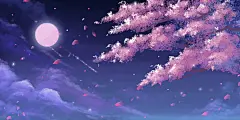 中秋 中秋节手绘唯美夜景樱花原创插画海报樱花 唯美樱花 夜景 唯美星空 花瓣 中秋节 月亮 花好月圆 晚安 唯美壁纸 春天 风景 手绘 卡通 星空 噪点插画 中秋 中秋节 电脑桌面壁纸