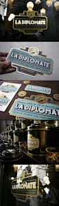 AR's notes: example of black & gold typography. Distinguished, classic, 1920 inspired. == la diplomate: 