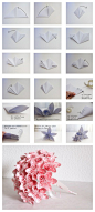  生活小创意  折纸做成的花！折好后的效果还蛮好看的