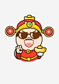 小财神_新图网 https://ixintu.com 红色手势小财神 带墨镜