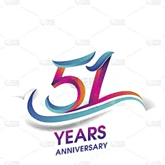 51周年庆典标志为蓝色和红色。