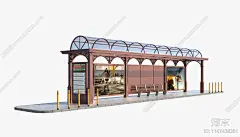 现代公交站台3D模型下载【ID:1147438381】_知末3d模型网